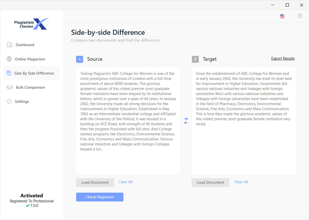 Plagiarism Checker Help Center Side By Side Comparison